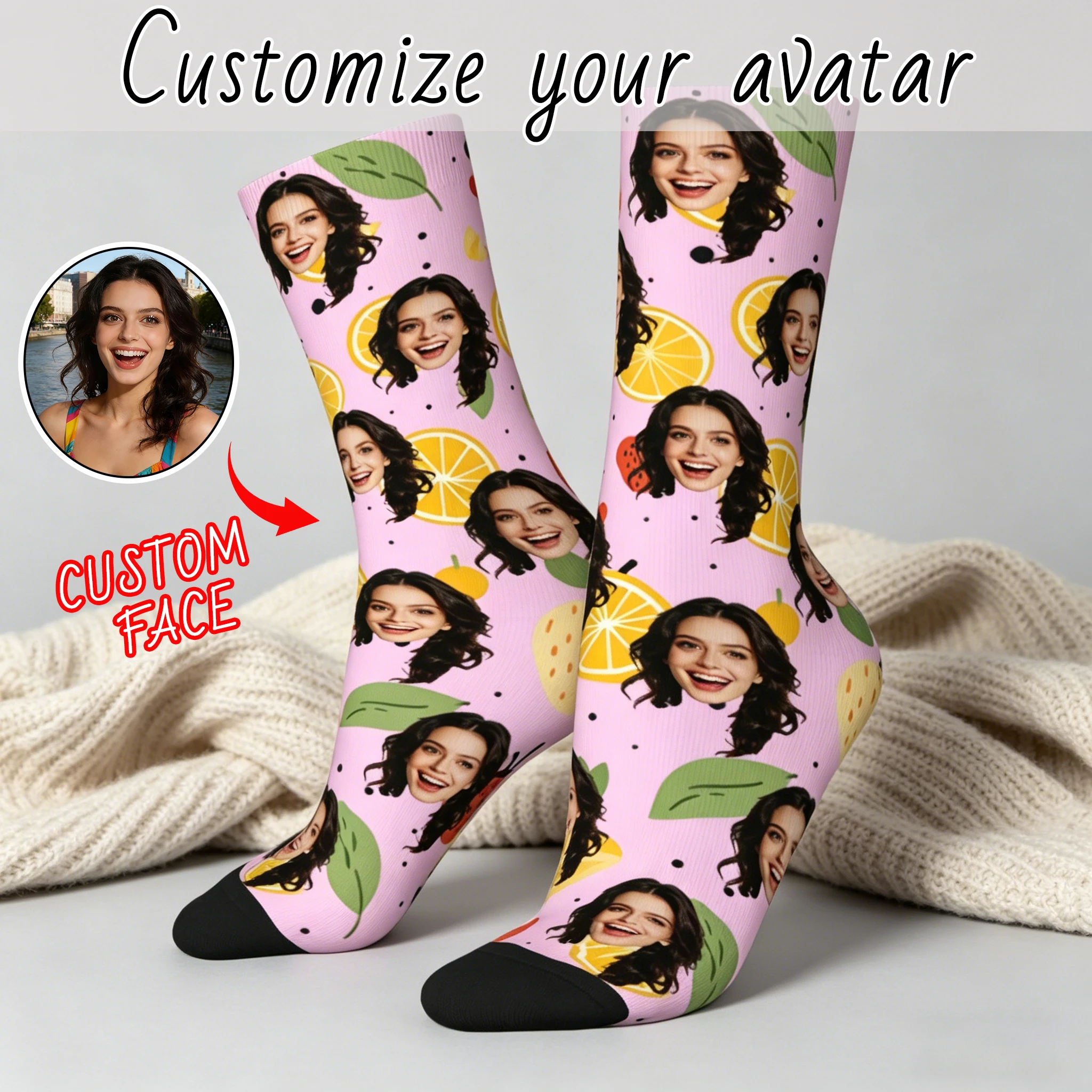 Personalized funny face socks custom photo face socks as a gift for dad mom friends adult patterned socks
Personalized funny face socks custom photo face socks as a gift for dad mom friends adult patterned socks