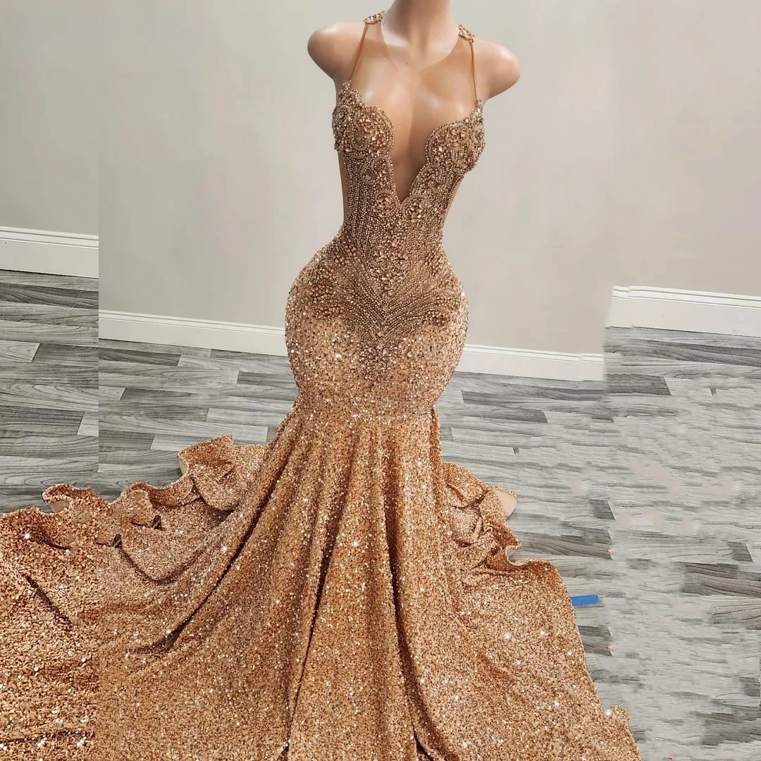 Luxury Gold Long Prom Dresses For Black Girls Crystals Sequins 2026 Party Dresses African Evening Gown Robe De Customized
Luxury Gold Long Prom Dresses For Black Girls Crystals Sequins 2026 Party Dresses African Evening Gown Robe De Customized