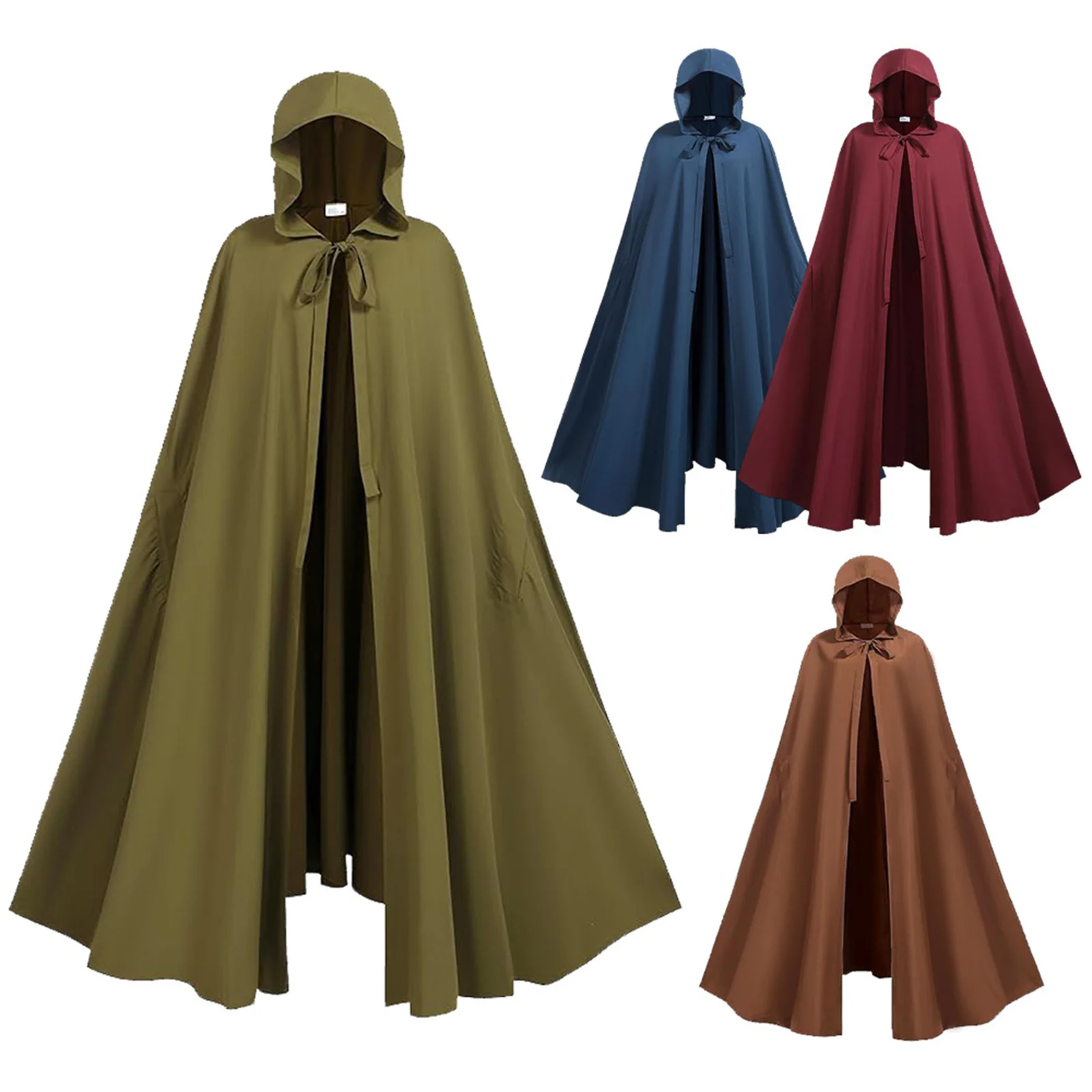 Women Renaissance Ankle Length Green Red Blue Brown Hooded Cape Medieval Cloak Hobbit Halloween Costume
Women Renaissance Ankle Length Green Red Blue Brown Hooded Cape Medieval Cloak Hobbit Halloween Costume