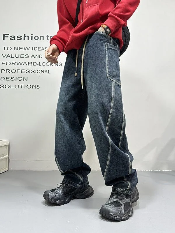 American Retro Patchwork Jeans Men's Trendy High Street Loose Straight Leg Knife Pants Casual Wide Leg Long Pants
American Retro Patchwork Jeans Men's Trendy High Street Loose Straight Leg Knife Pants Casual Wide Leg Long Pants
