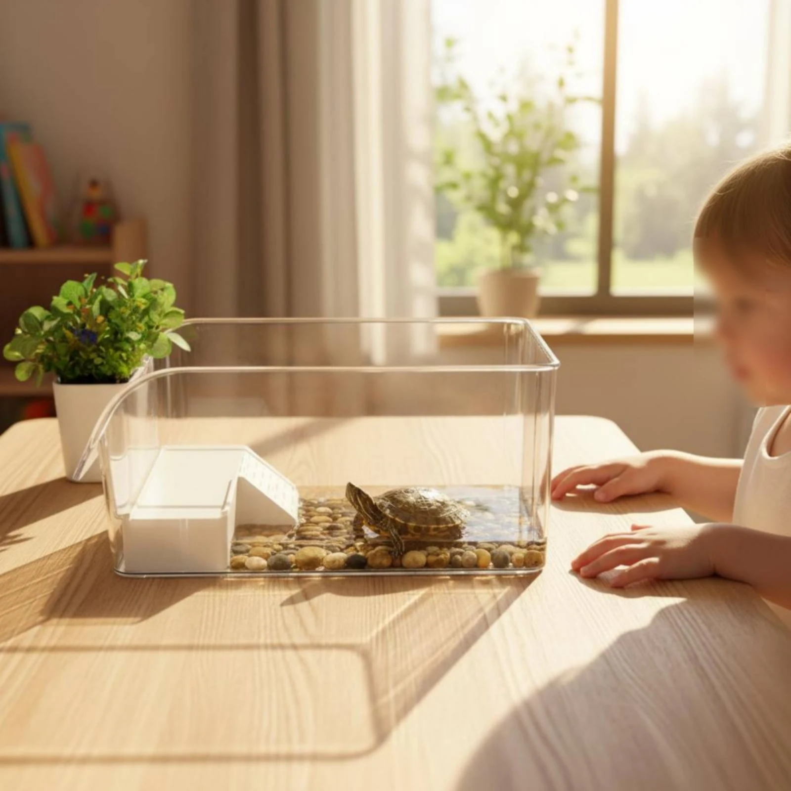 Turtle Basking Enclosure Easy to Clean Small Amphibian Enclosure Pet Enclosure High Clarity for Home
Turtle Basking Enclosure Easy to Clean Small Amphibian Enclosure Pet Enclosure High Clarity for Home