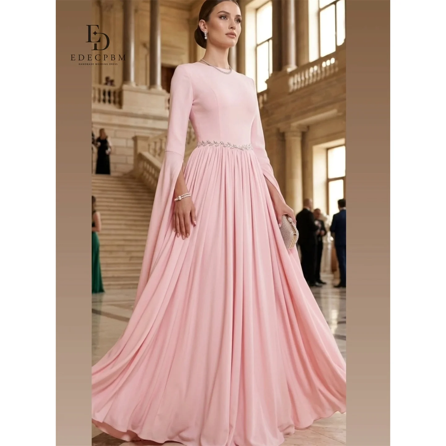 EDECPBM Crepe O-Neck Pink A-Line Evening Dress 2026 Prom Dress Elegant Cocktail Party فساتين براند Women Luxury New 2026 Gala
EDECPBM Crepe O-Neck Pink A-Line Evening Dress 2026 Prom Dress Elegant Cocktail Party فساتين براند Women Luxury New 2026 Gala