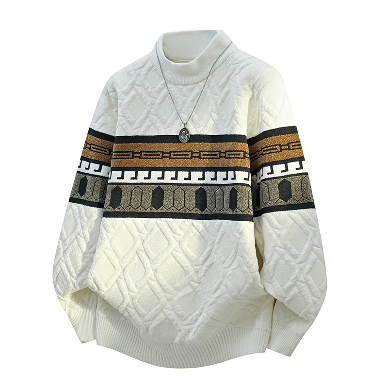 Свитер с длинными рукавами и геометрическим рисунком, пуловер, нижняя рубашка, мужской вязаный свитер, полуводолазка, модный повседневный топ
Свитер с длинными рукавами и геометрическим рисунком, пуловер, нижняя рубашка, мужской вязаный свитер, полуводолазка, модный повседневный топ
