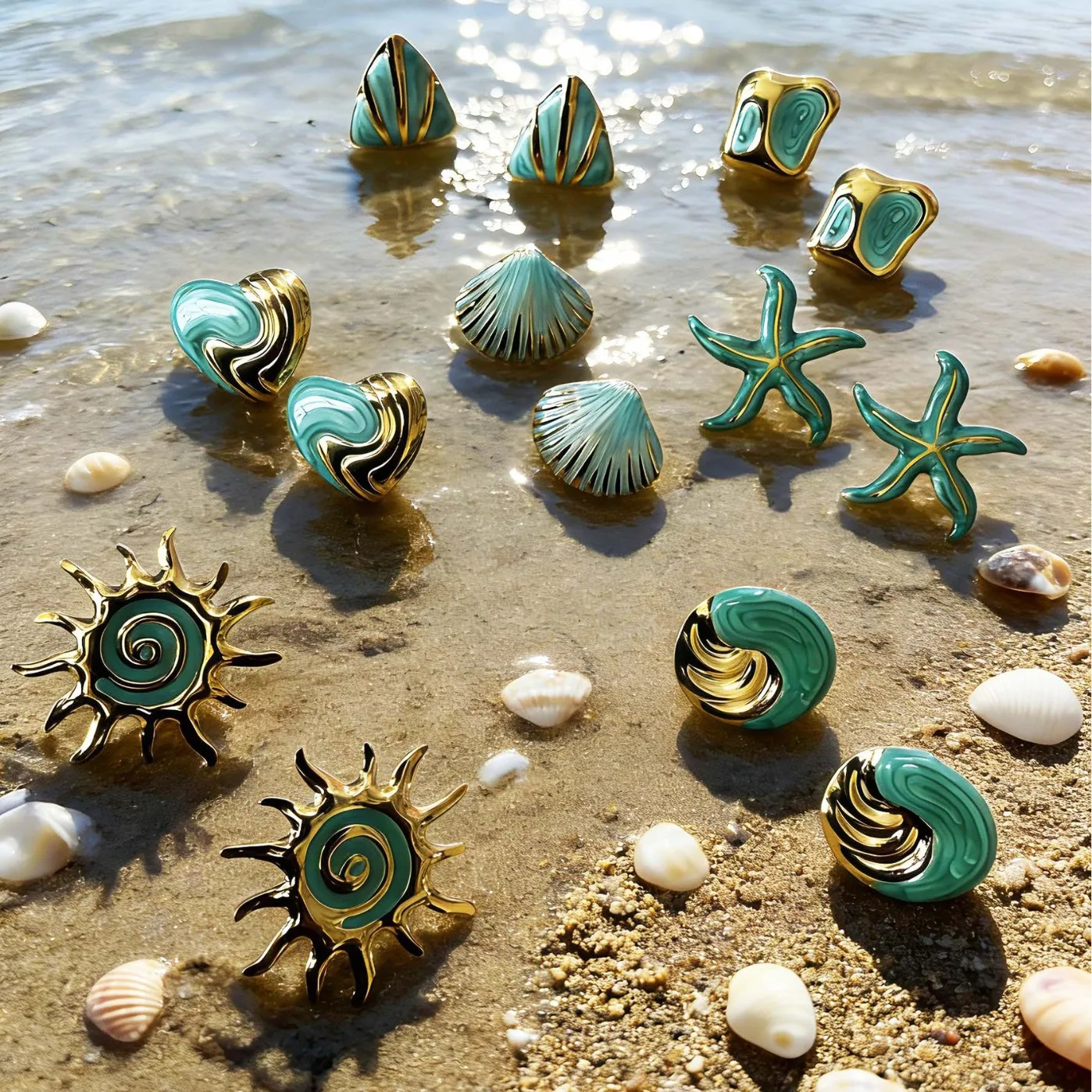 New Exaggeration Ocean Vacation Style Starfish Shell Sunflower Stainless Steel Stud Earrings for Women Daily Party Travel Gift
New Exaggeration Ocean Vacation Style Starfish Shell Sunflower Stainless Steel Stud Earrings for Women Daily Party Travel Gift
