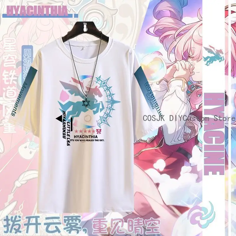 Game Hyacine Honkai: Star Rail Short Sleeves Student T-shirt Summer Men Women Top Fashion Cartoon Printing Casual Cosplay Gift
Game Hyacine Honkai: Star Rail Short Sleeves Student T-shirt Summer Men Women Top Fashion Cartoon Printing Casual Cosplay Gift