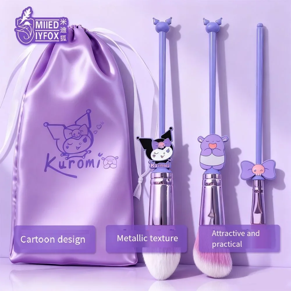 Kuromi Makeup Brush Set Cute Cartoon Sanrio Series Makeup Brush Set Soft Synthetic Bristle with Storage Bag
Kuromi Makeup Brush Set Cute Cartoon Sanrio Series Makeup Brush Set Soft Synthetic Bristle with Storage Bag