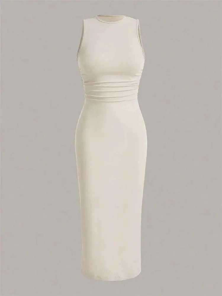 Solid Basic Round Neck Sleeveless Bodycon Dress for Women Summer Straight Maxi Pencil Dresses
Solid Basic Round Neck Sleeveless Bodycon Dress for Women Summer Straight Maxi Pencil Dresses