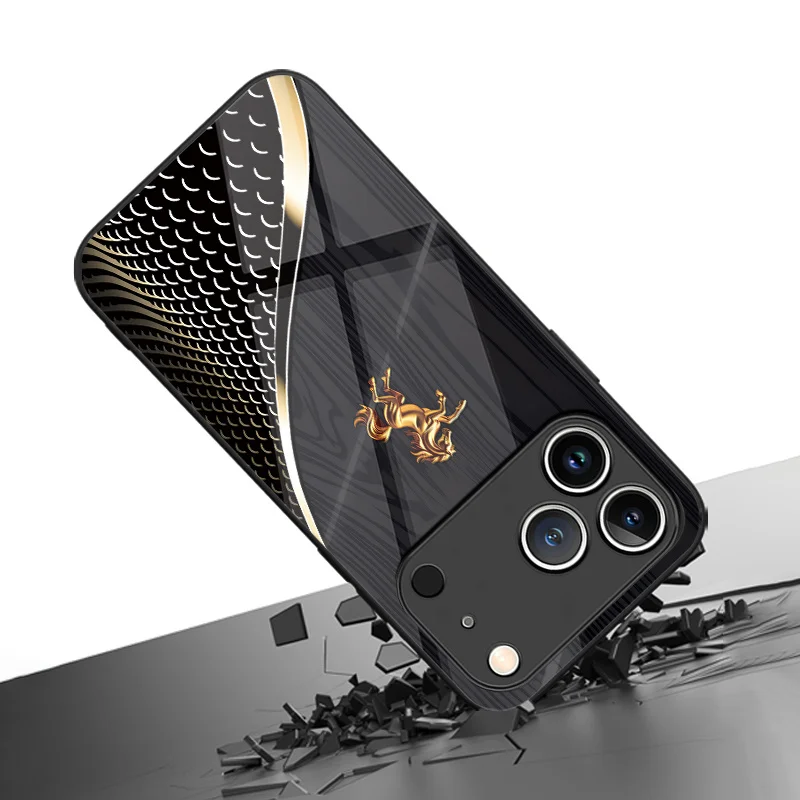 Golden Prancing Horse Dark Pattern Tempered Glass Phone Case for Iphone ProMAX 17/16/15/14/13/12/11 Protective Case
Golden Prancing Horse Dark Pattern Tempered Glass Phone Case for Iphone ProMAX 17/16/15/14/13/12/11 Protective Case