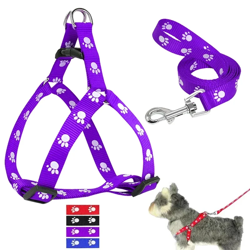 Cute Paw Print Step Dog Harness and Leash Set Nylon Adjustable Dog Harness Walking Leash Strap for Small Medium Dogs S/M/L Dog
Cute Paw Print Step Dog Harness and Leash Set Nylon Adjustable Dog Harness Walking Leash Strap for Small Medium Dogs S/M/L Dog