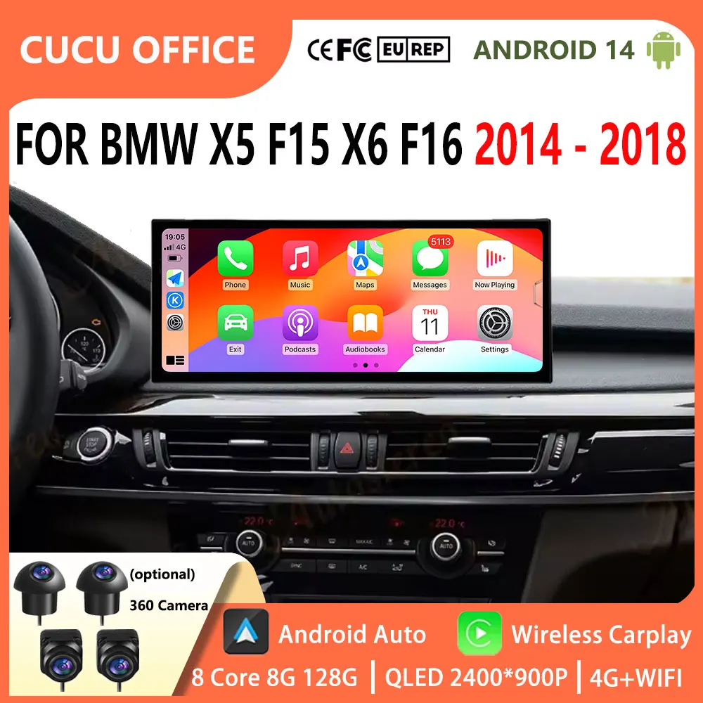 for BMW X5 F15 X6 F16 2014 - 2018 NBT/EVO System Car Radio Multimedia Player Android 14 GPS Navigation 4G BT Carplay Auto Tools
for BMW X5 F15 X6 F16 2014 - 2018 NBT/EVO System Car Radio Multimedia Player Android 14 GPS Navigation 4G BT Carplay Auto Tools