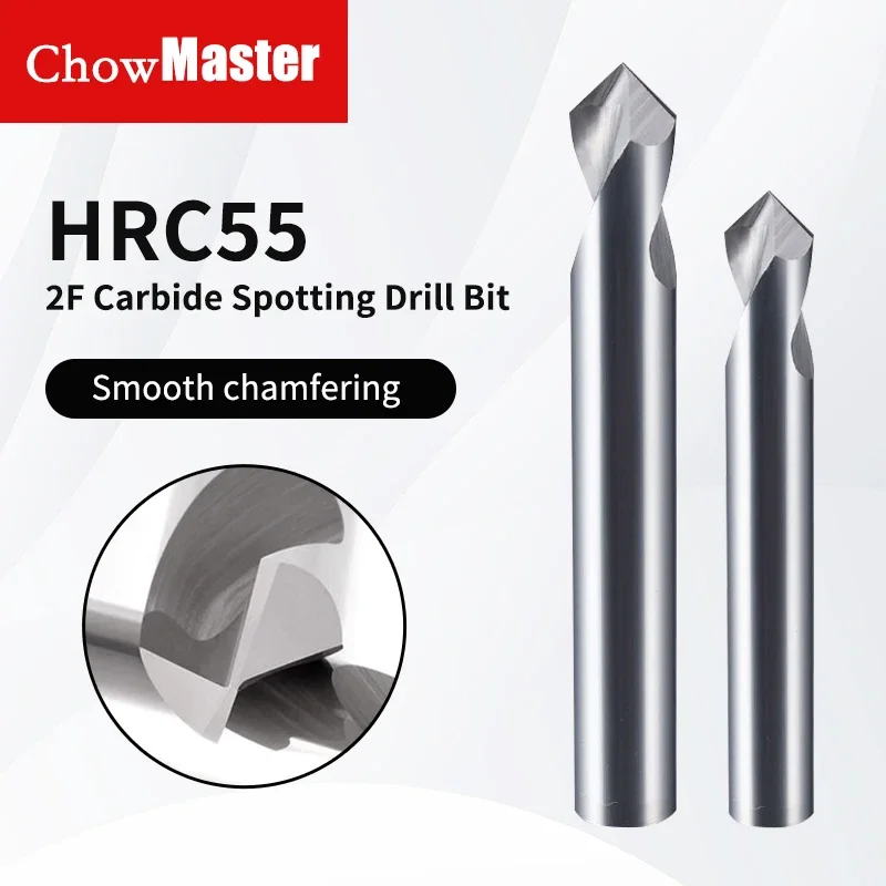 Chowmaster Carbide Center Drill Bit HRC55 2 Flutes Uncoated Aluminum Drill Bits 90 Degrees Angle Spotting Cutter for Aluminum
Chowmaster Carbide Center Drill Bit HRC55 2 Flutes Uncoated Aluminum Drill Bits 90 Degrees Angle Spotting Cutter for Aluminum