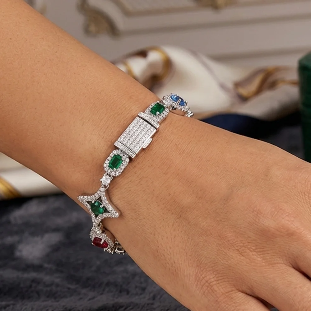 YLMyself Geometric Mixed Color Zircon Bracelet Eco Copper Tennis Chain Rainbow Gems
YLMyself Geometric Mixed Color Zircon Bracelet Eco Copper Tennis Chain Rainbow Gems