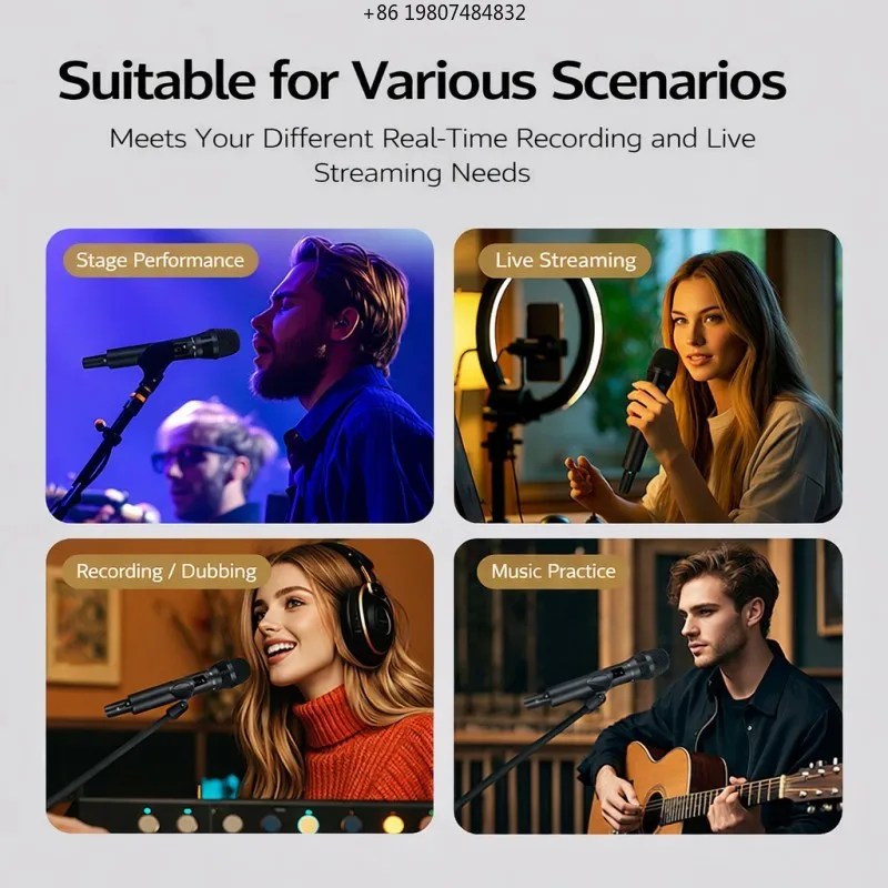Streaming Recording with Receiver UHF Wireless Handheld Microphone System for Live Performance Karaoke
Streaming Recording with Receiver UHF Wireless Handheld Microphone System for Live Performance Karaoke