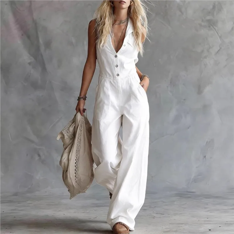 2026 New Summer Women's Jumpsuit Without Cuff Buttons Waist Cinching Temperament Fashionable And Comfortable Commuting Jumpsuit
2026 New Summer Women's Jumpsuit Without Cuff Buttons Waist Cinching Temperament Fashionable And Comfortable Commuting Jumpsuit