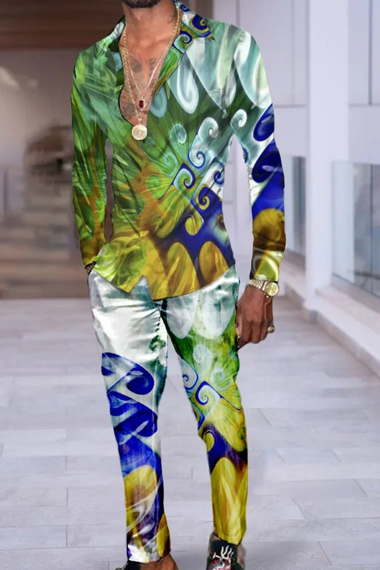 Shirt Suit Men 3D Print Plants Flowers Fashion Breathable Men's Lapel Long Sleeve Shirt Long Pants Two Piece Set
Shirt Suit Men 3D Print Plants Flowers Fashion Breathable Men's Lapel Long Sleeve Shirt Long Pants Two Piece Set