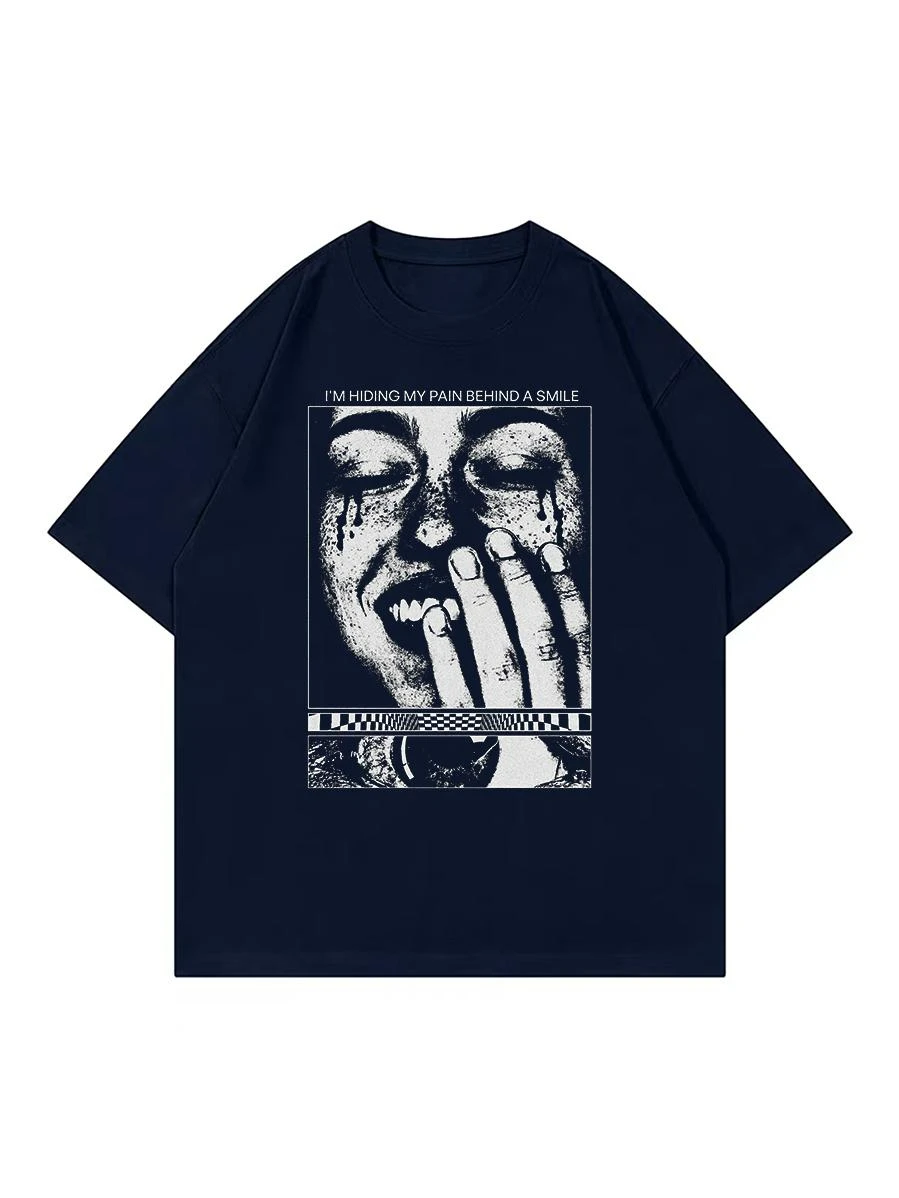 Behind The Smile American Old High Street Rock Digital Printing Cotton Short-sleeved T-shirt Men's and Women's CasualTrendyBrand
Behind The Smile American Old High Street Rock Digital Printing Cotton Short-sleeved T-shirt Men's and Women's CasualTrendyBrand