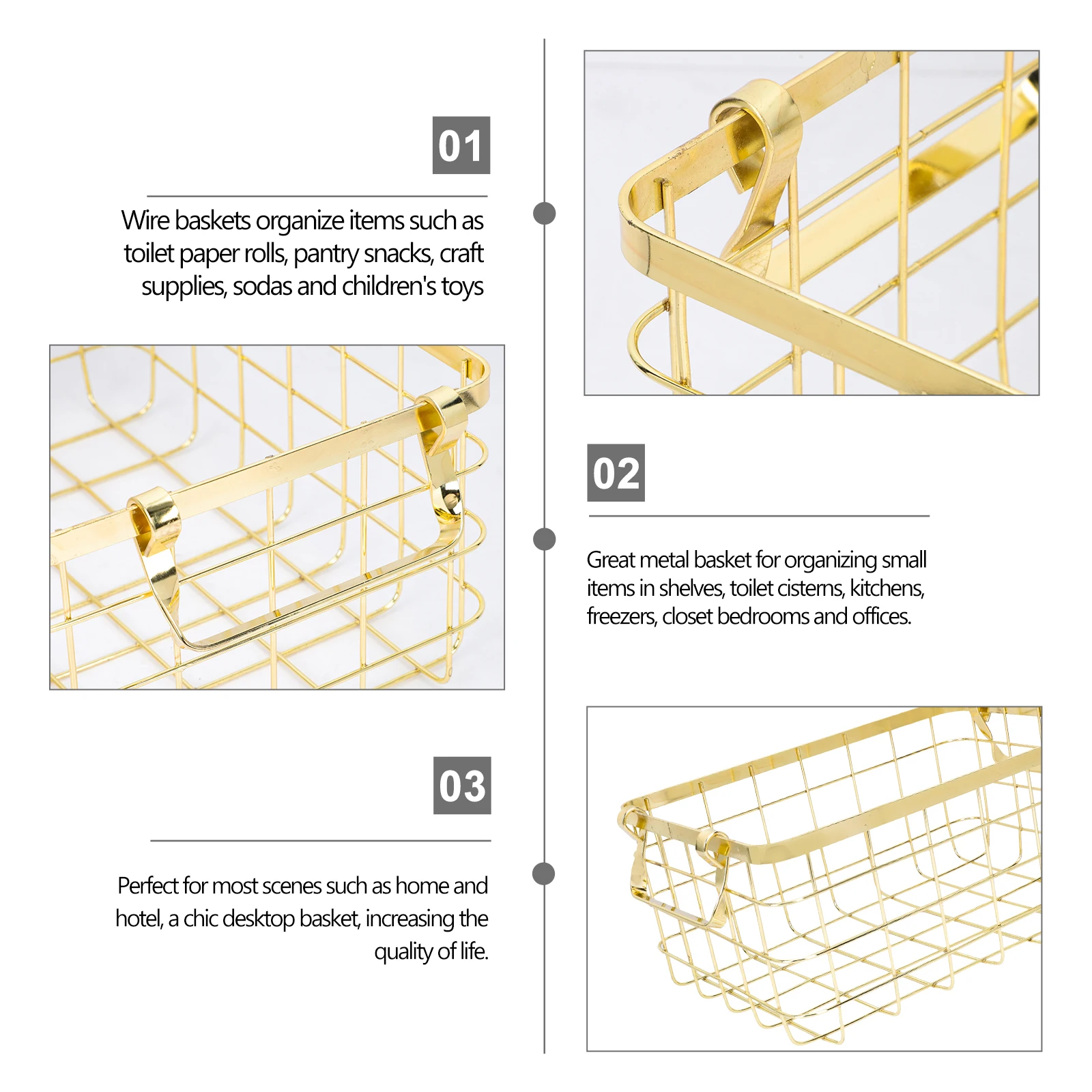 1pcs Storage Basket Nordic Style Iron- 28.5X22X14CM Golden Wire Household Decor With Handle For Fruits Snacks
1pcs Storage Basket Nordic Style Iron- 28.5X22X14CM Golden Wire Household Decor With Handle For Fruits Snacks