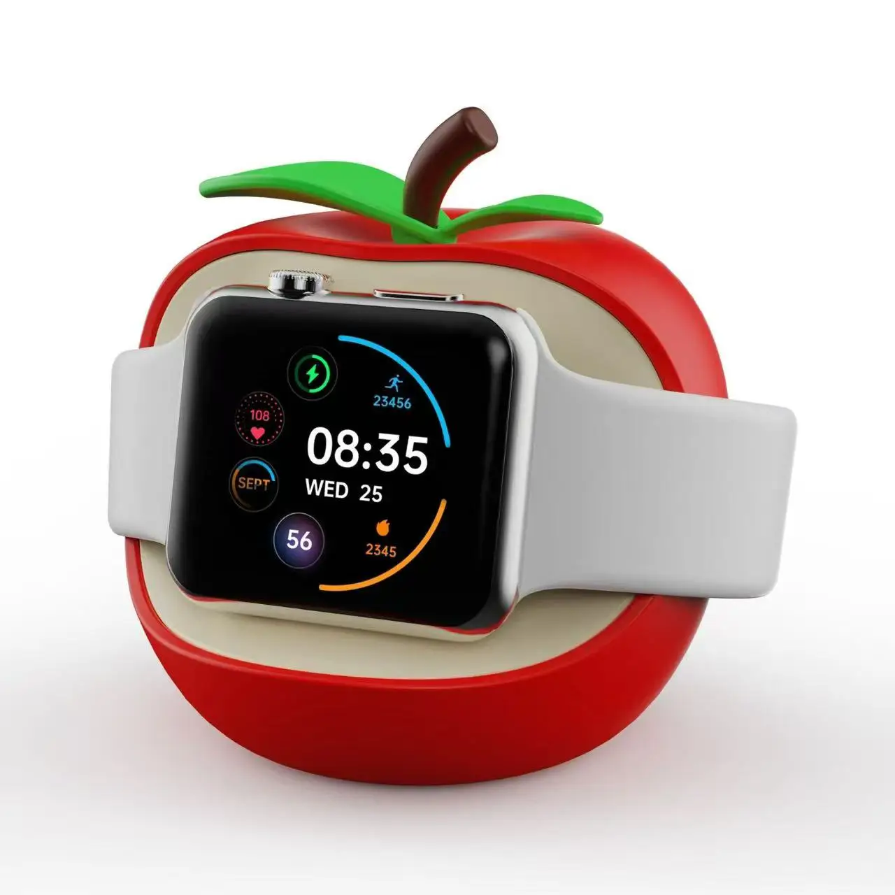 Compatible with Apple Watch. Creative Apple Silicone Cartoon Desktop Charging Base/Charging Holder.
Compatible with Apple Watch. Creative Apple Silicone Cartoon Desktop Charging Base/Charging Holder.