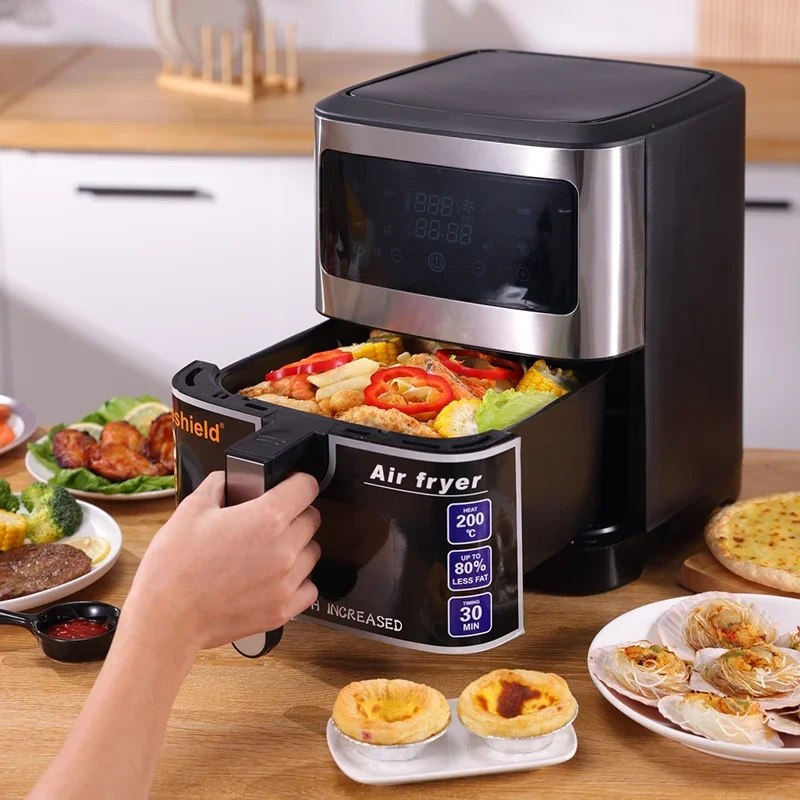 Electronic Screen Digital Display Stainless Steel Home Air Fryer with Deep and Visible air fryer square oil-free fryer oven
Electronic Screen Digital Display Stainless Steel Home Air Fryer with Deep and Visible air fryer square oil-free fryer oven