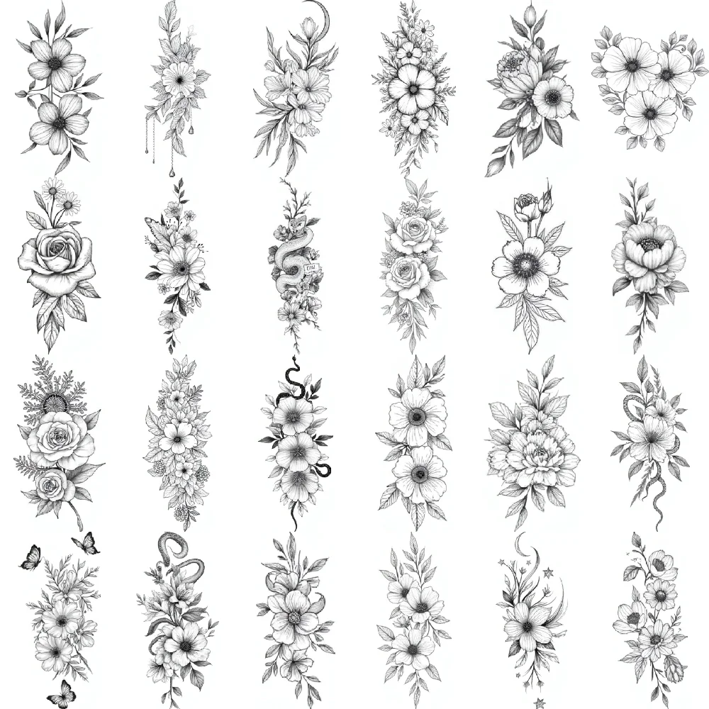 9pcs Temporary Tattoo Floral Tattoo Waterproof Long-lasting Body Stickers Flower Snake Flower Art Temporary Tattoo Stickers For
9pcs Temporary Tattoo Floral Tattoo Waterproof Long-lasting Body Stickers Flower Snake Flower Art Temporary Tattoo Stickers For