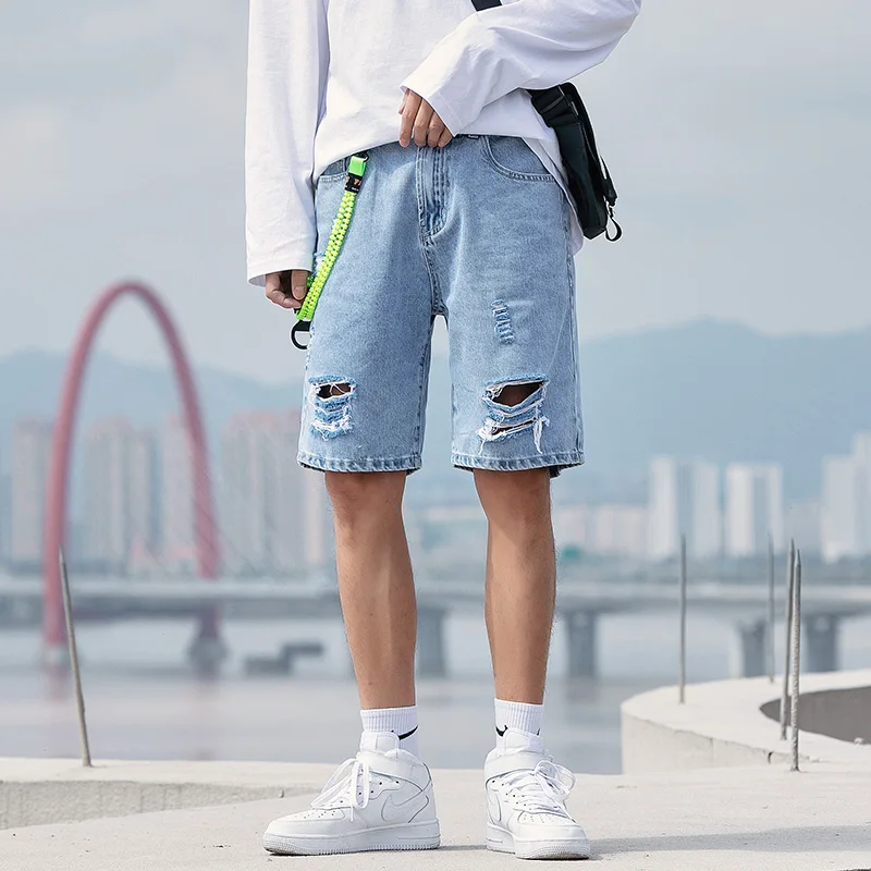 Nice Summer Pop Brand Young Men's Loose Casual Denim Shorts Fashion Trend Straight Hole Drawstring Moustache Effect Harem Pants
Nice Summer Pop Brand Young Men's Loose Casual Denim Shorts Fashion Trend Straight Hole Drawstring Moustache Effect Harem Pants