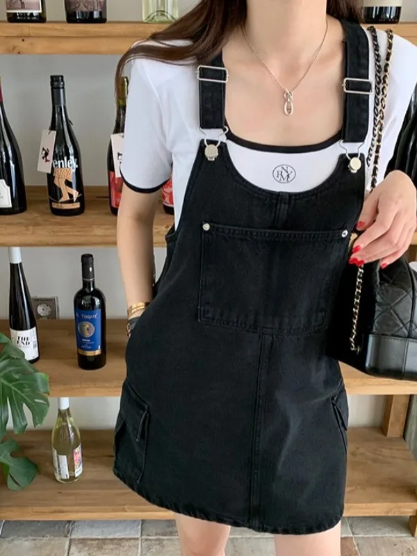 Summer New Vintage Loose Sleeveless Denim Overalls Dress Women's Fashionable Versatile Skirt Casual Commute Style
Summer New Vintage Loose Sleeveless Denim Overalls Dress Women's Fashionable Versatile Skirt Casual Commute Style