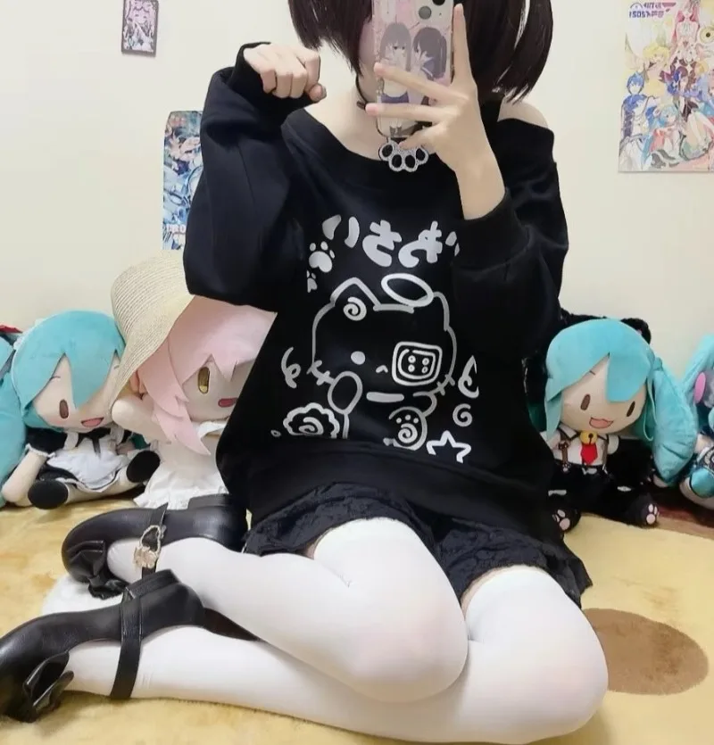 Subculture Spring New Soft Girl Y2k Tops Gothic Hotsweet Girl Off The Shoulder Long Sleeve Sweatshirt Diagonal Collar Pullovers
Subculture Spring New Soft Girl Y2k Tops Gothic Hotsweet Girl Off The Shoulder Long Sleeve Sweatshirt Diagonal Collar Pullovers