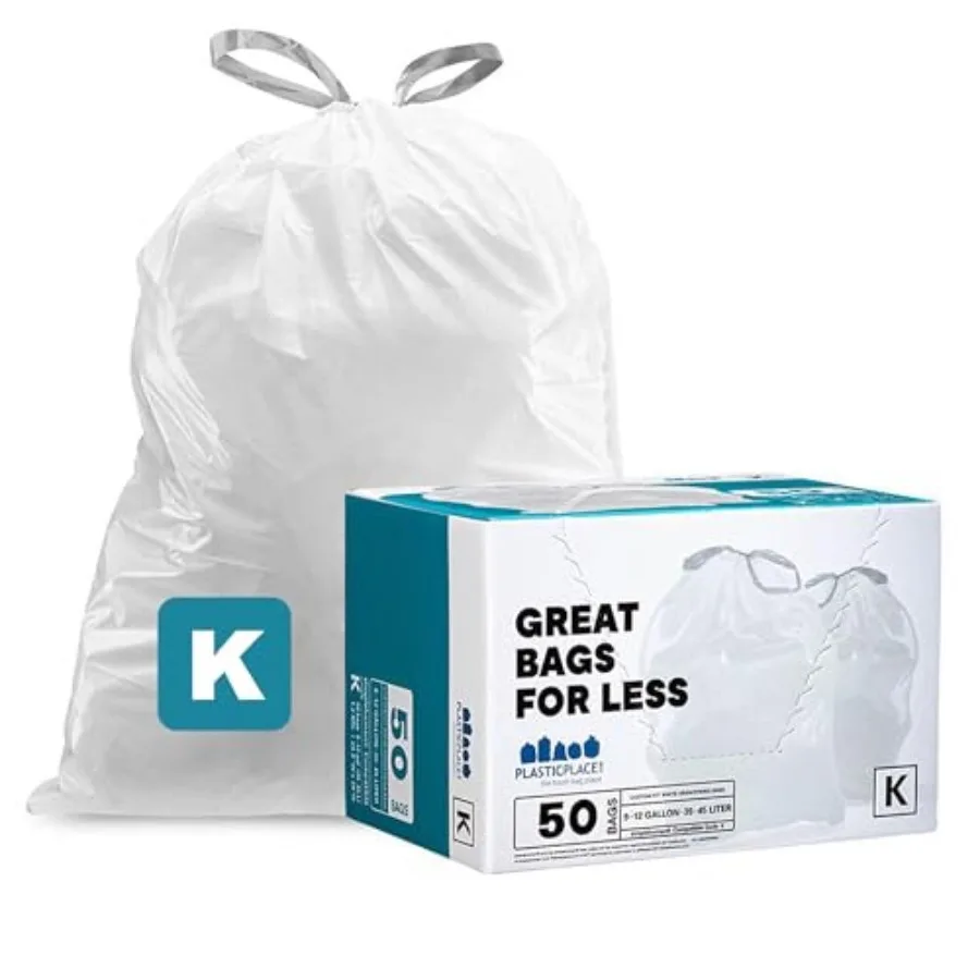 Custom Fit Trash Bags, Compatible with simplehuman Code K Drawstring Garbage Liners 0 Gallon/ 38 Liters 24" x 28
Custom Fit Trash Bags, Compatible with simplehuman Code K Drawstring Garbage Liners 0 Gallon/ 38 Liters 24" x 28