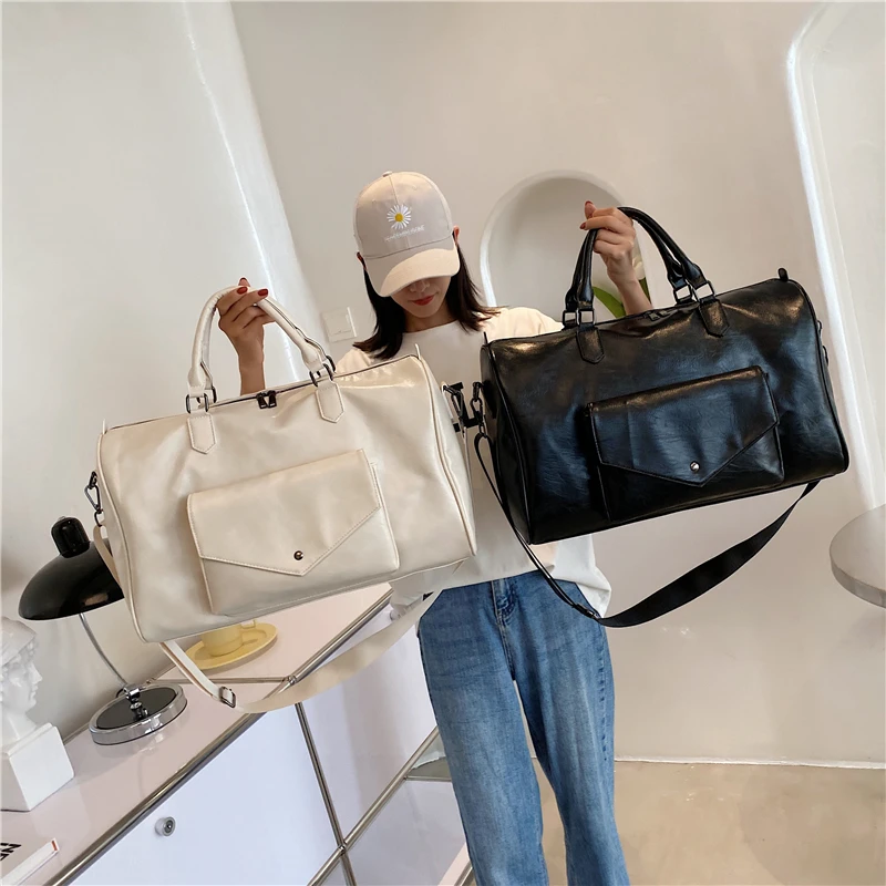 Women's Bag Fashion PU Leather Large Duffle Travel Bag Organizer Sports Gym Bags Outdoor Shoulder Crossbody Bag Weekend Handbags
Women's Bag Fashion PU Leather Large Duffle Travel Bag Organizer Sports Gym Bags Outdoor Shoulder Crossbody Bag Weekend Handbags
