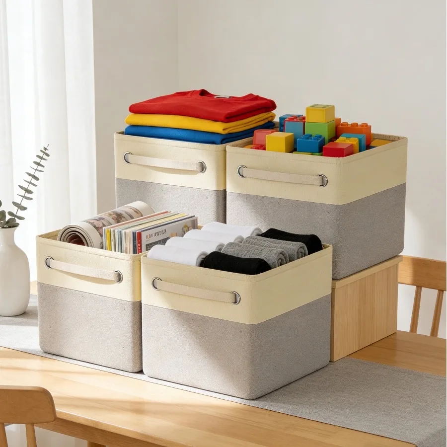 Fabric Cube Storage Bins, Small 4 Pack 12.2x8.3x4.7 Storage Cubes Baskets for Shelves, Decorative Storage Boxes for Organizing
Fabric Cube Storage Bins, Small 4 Pack 12.2x8.3x4.7 Storage Cubes Baskets for Shelves, Decorative Storage Boxes for Organizing