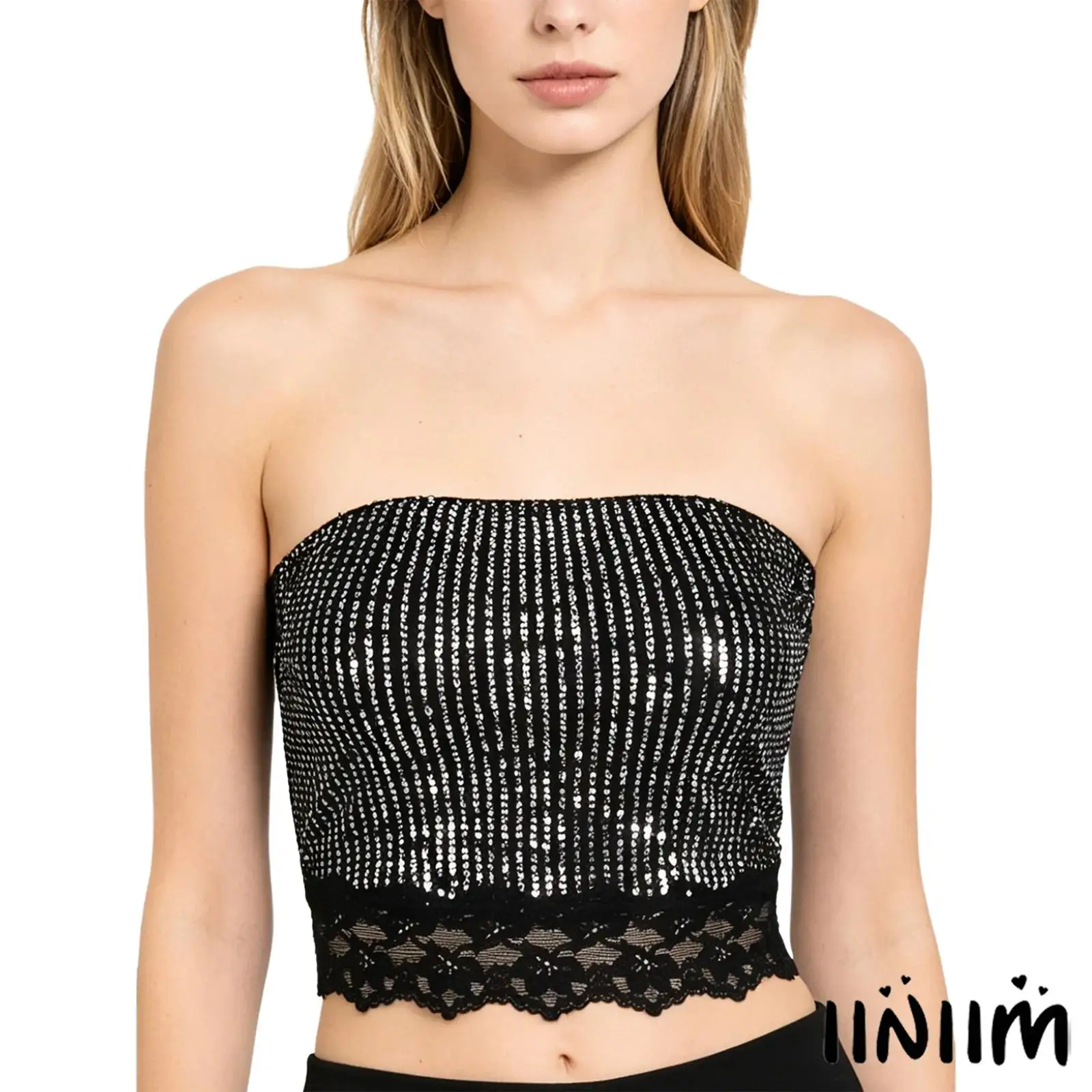 Fashion Women Sequin Tube Top Glitter Floral Lace Trim Strapless Backless Stretchy Bandeau Crop for Festivals Clubwear Party
Fashion Women Sequin Tube Top Glitter Floral Lace Trim Strapless Backless Stretchy Bandeau Crop for Festivals Clubwear Party