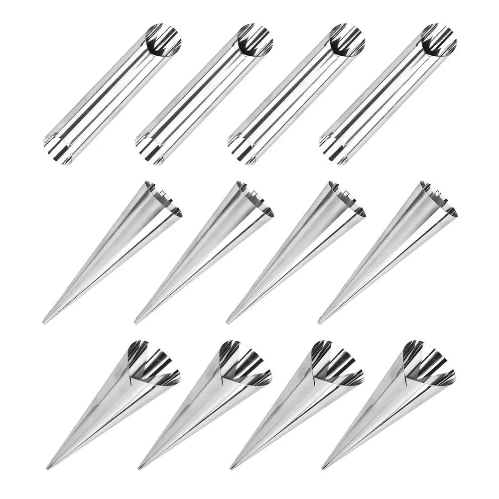 12 Pcs Stainless Steel Baking Mold Croissant Tubes Fluted DIY Bread Maker Reusable Easy Clean Horn Molds Croissant Roll Metal
12 Pcs Stainless Steel Baking Mold Croissant Tubes Fluted DIY Bread Maker Reusable Easy Clean Horn Molds Croissant Roll Metal