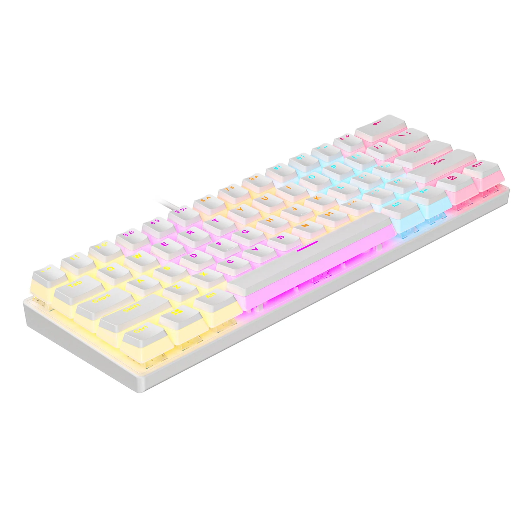 Механическая клавиатура с подсветкой RGB, 61 клавиша, проводная клавиатура с двумя кожаными клавишами, механическая клавиатура белого цвета
Механическая клавиатура с подсветкой RGB, 61 клавиша, проводная клавиатура с двумя кожаными клавишами, механическая клавиатура белого цвета