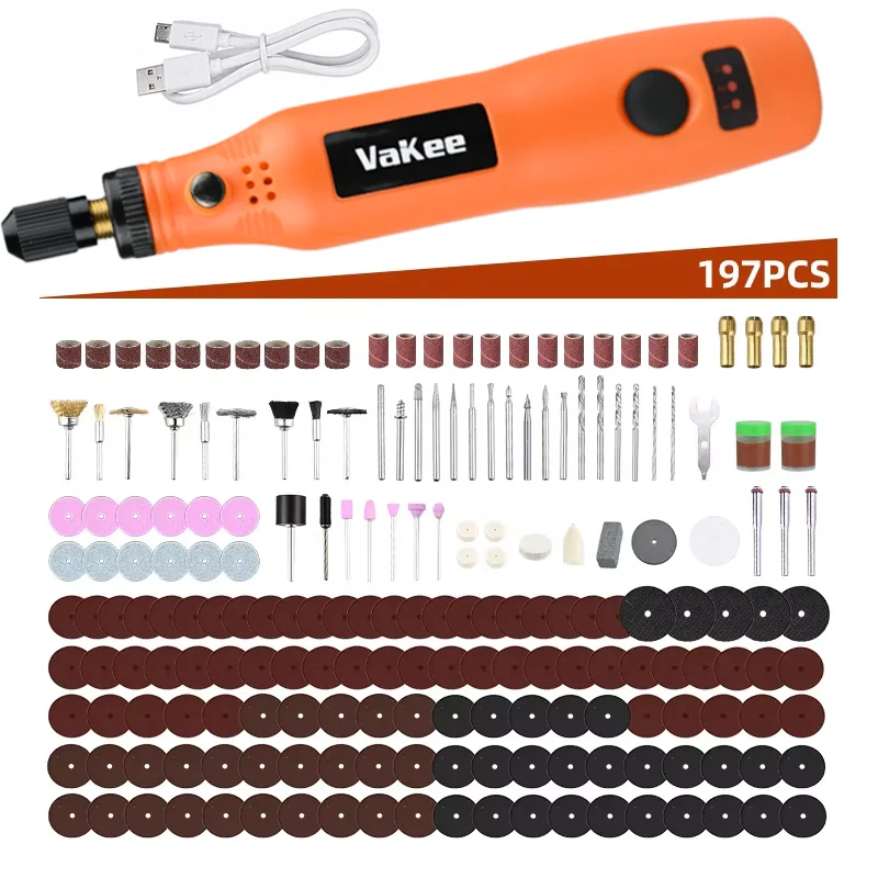 Vakee 5000/10000/15000RPM 3-Speed Cordless Rotary Tool, Mini Grinder Pen for Polishing & Engraving
Vakee 5000/10000/15000RPM 3-Speed Cordless Rotary Tool, Mini Grinder Pen for Polishing & Engraving