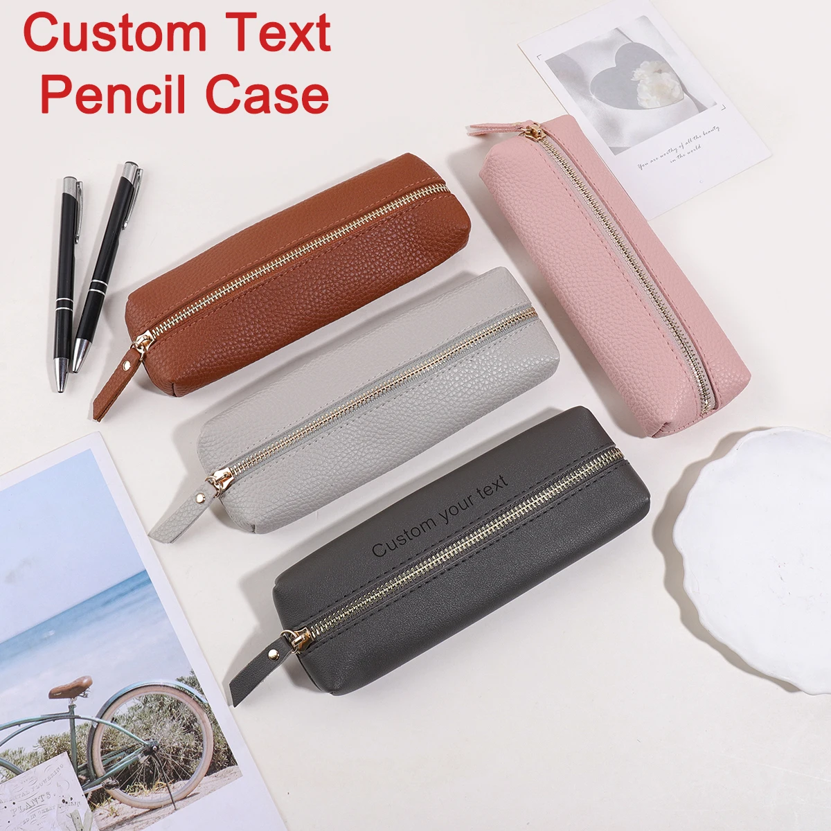 Personalized Custom Text Pencil Case PU Leather Pencil Bag Laser Engraving Gift Back To School Customized Name Pencil Pouch
Personalized Custom Text Pencil Case PU Leather Pencil Bag Laser Engraving Gift Back To School Customized Name Pencil Pouch