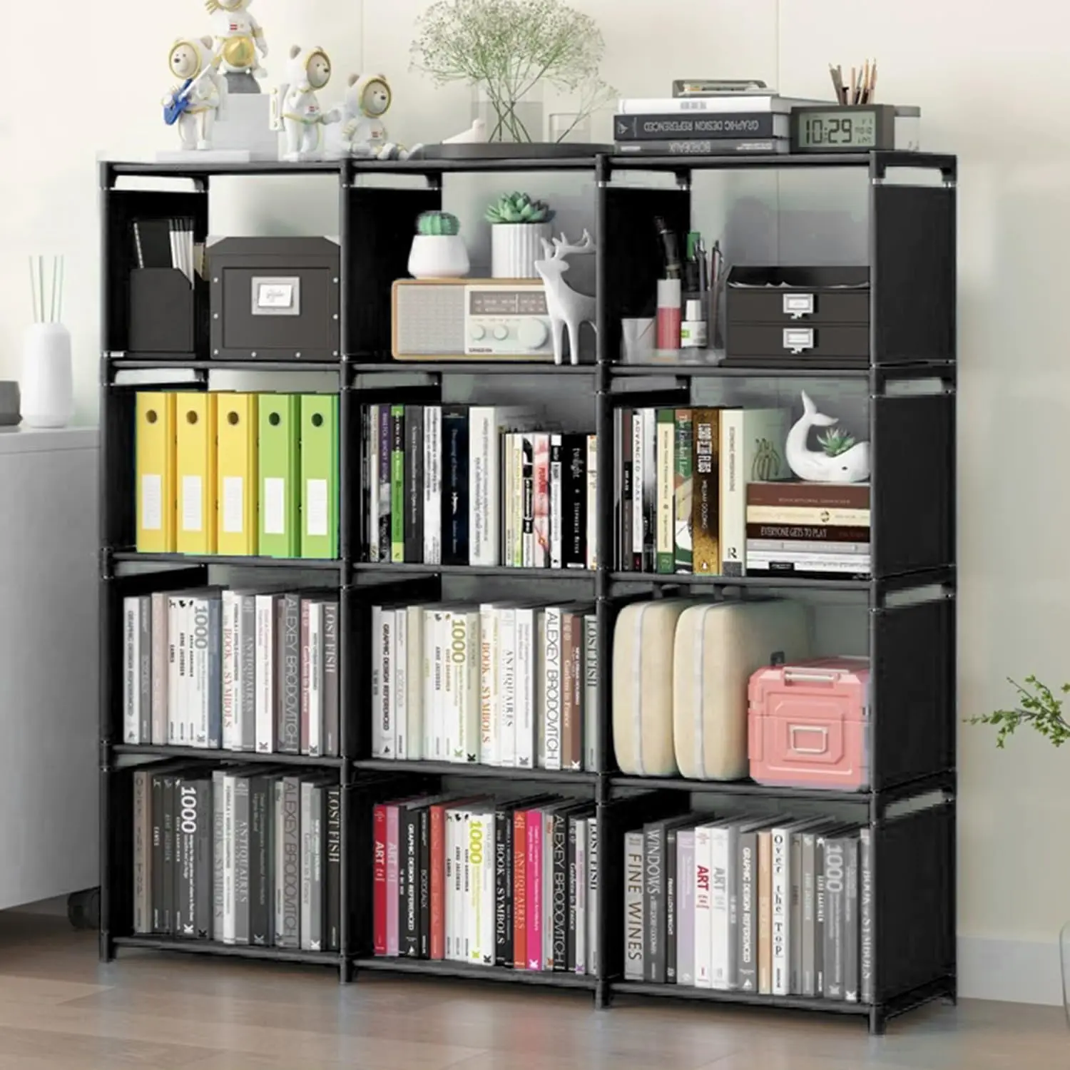 12 Cube Storage Organizer Book Shelves, DIY Open Stackable Bookshelf, Extra Large Plastic Bookcase
12 Cube Storage Organizer Book Shelves, DIY Open Stackable Bookshelf, Extra Large Plastic Bookcase