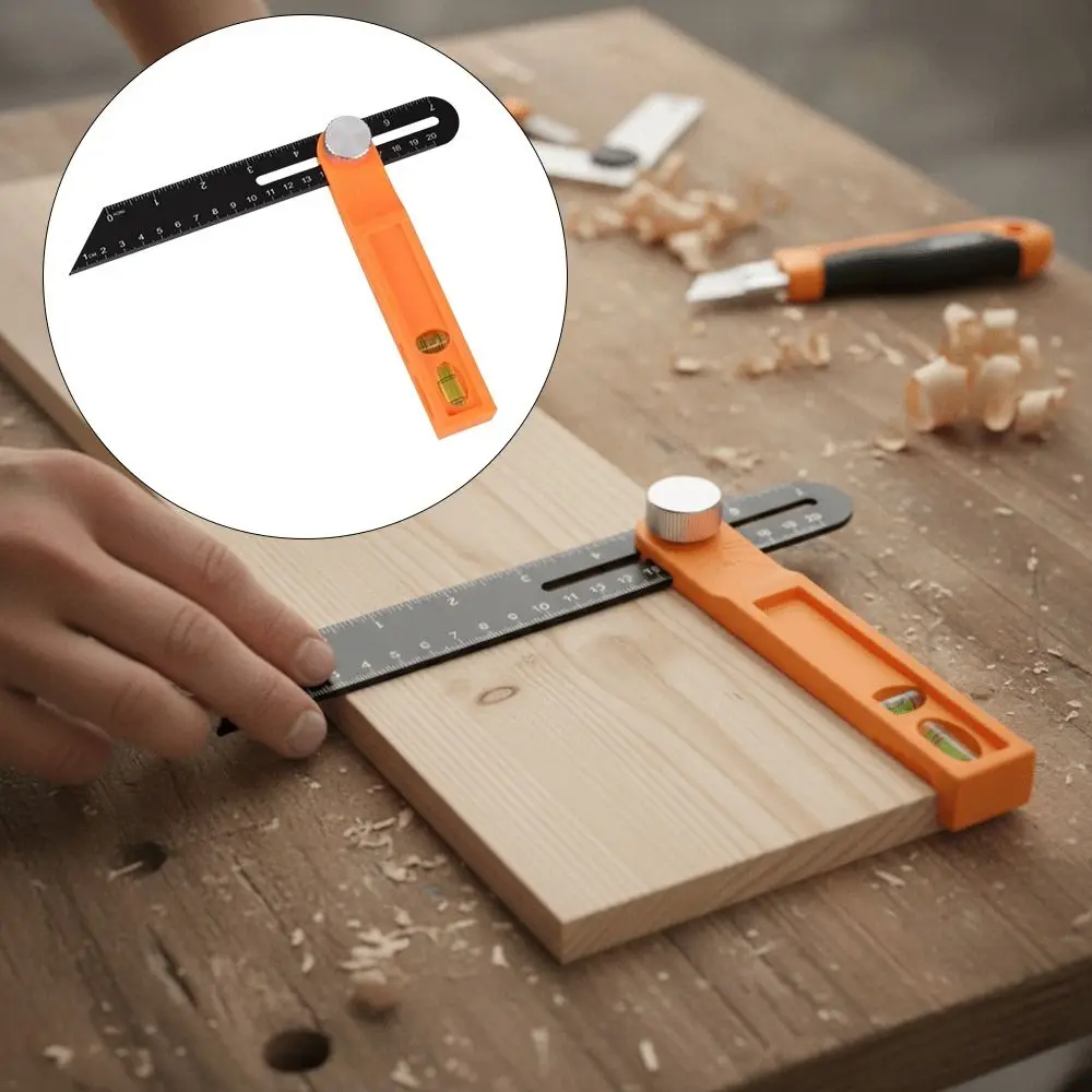 Angle Marking High Precision Angle Ruler Detachable Adjustable Measuring Tool Movable Bubble Level T-Shape Ruler Construction
Angle Marking High Precision Angle Ruler Detachable Adjustable Measuring Tool Movable Bubble Level T-Shape Ruler Construction