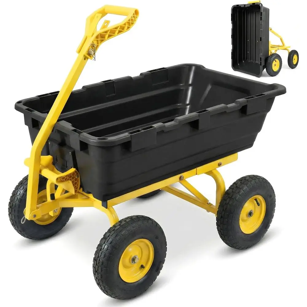 1400lbs Garden Dump Cart or Lawn & Lanng, Towable Utility Wagon with Quick-Release Dumping, 10" All-Terrain Tires, Black
1400lbs Garden Dump Cart or Lawn & Lanng, Towable Utility Wagon with Quick-Release Dumping, 10" All-Terrain Tires, Black