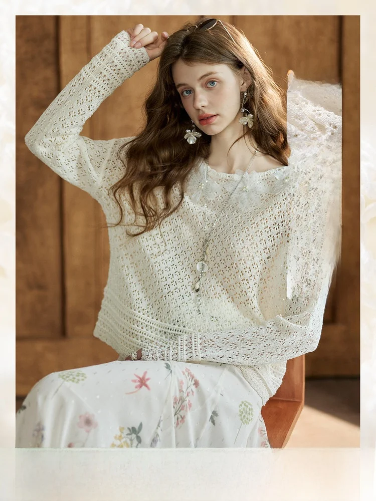 NAGUAGU Pumpkin Valley Moonlight Weave Paper Fiber Hollow Long Sleeve Knitted round Neck Spring New Style Women's Top
NAGUAGU Pumpkin Valley Moonlight Weave Paper Fiber Hollow Long Sleeve Knitted round Neck Spring New Style Women's Top