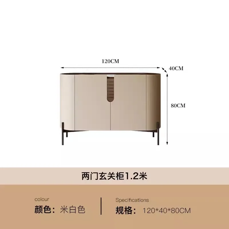 Italian minimalist saddle leather dining side cabinet bedroom high TV cabinet against the wall light luxury door 
Italian minimalist saddle leather dining side cabinet bedroom high TV cabinet against the wall light luxury door