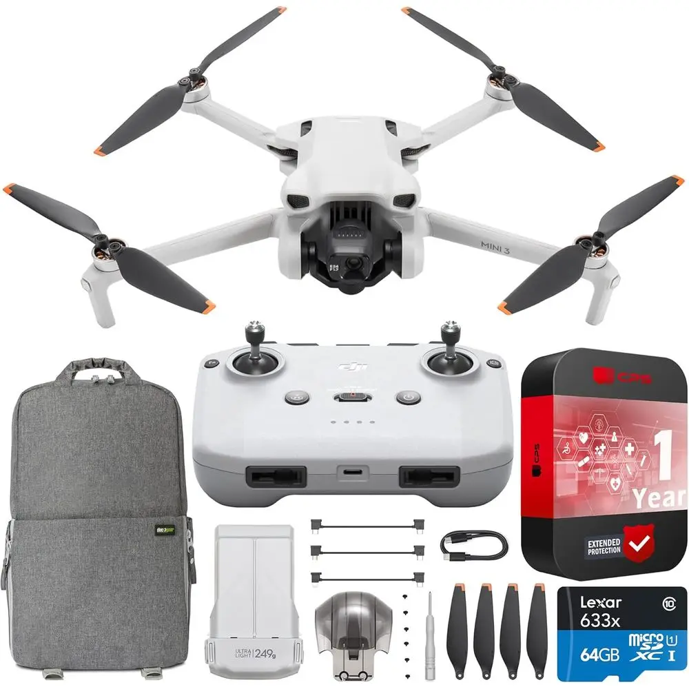Mini 3 Camera Drone Quopter with RC-N1 Remote Controller (No Sn), 4K Video, 38min light Time, True Veal Shooting, Intelligent ea
Mini 3 Camera Drone Quopter with RC-N1 Remote Controller (No Sn), 4K Video, 38min light Time, True Veal Shooting, Intelligent ea