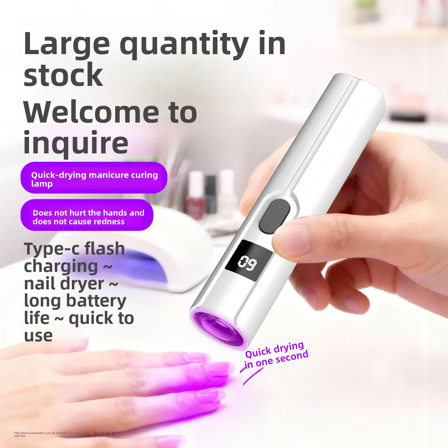 Rechargeable Handheld UV LED Nail Lamp Mini Gel Nail Dryer 2 Timer Modes USB Charging Portable Manicure Tool for Home DIY Salon
Rechargeable Handheld UV LED Nail Lamp Mini Gel Nail Dryer 2 Timer Modes USB Charging Portable Manicure Tool for Home DIY Salon