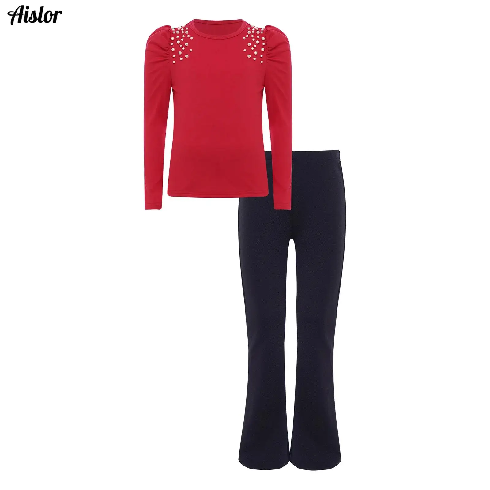 Kids Girls 2-Piece Casual Clothes Outfit Long Sleeve Ruched Shoulder Artificial Pearls T-shirt Flared Pants for Birthday Party
Kids Girls 2-Piece Casual Clothes Outfit Long Sleeve Ruched Shoulder Artificial Pearls T-shirt Flared Pants for Birthday Party