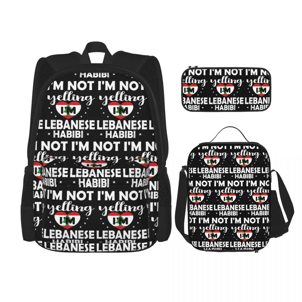 Lebanese Flag Lebanon Heritage Lebanese Backpacks Students Bookbag School Bags Rucksack Lunch Bag Pen Bag Three-Piece Set
Lebanese Flag Lebanon Heritage Lebanese Backpacks Students Bookbag School Bags Rucksack Lunch Bag Pen Bag Three-Piece Set