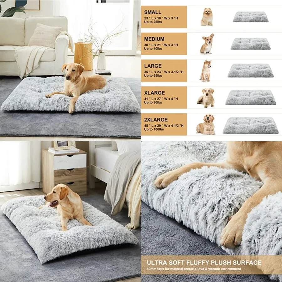Dog Beds for Large Dogs, Plush Dog Crate Bed Fluffy Cozy Kennel Pad for Sleeping andEase Anxiety, Washable Pet Mats with Anti-S
Dog Beds for Large Dogs, Plush Dog Crate Bed Fluffy Cozy Kennel Pad for Sleeping andEase Anxiety, Washable Pet Mats with Anti-S