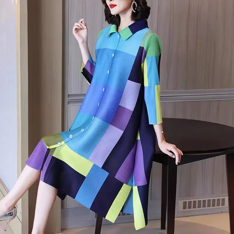 Miyake Fashion Dress European New Fashionable Elegant Plus Size Women Stretch Shirt Dress Commuter Versatile Knee-length Dresses
Miyake Fashion Dress European New Fashionable Elegant Plus Size Women Stretch Shirt Dress Commuter Versatile Knee-length Dresses