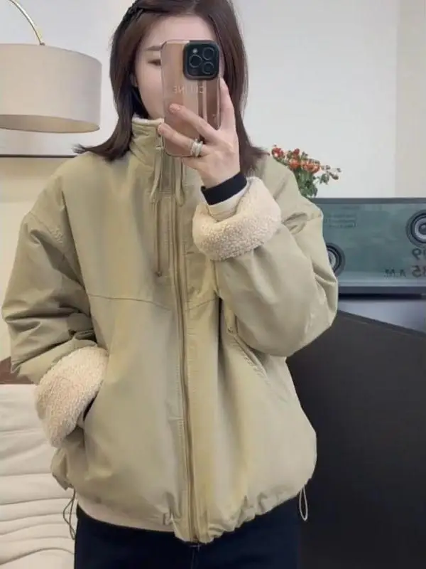 Lamb Fur Jacket Women's Thickened Zipper Design Autumn Winter Coat Korean Style Commute Fashion Short Outerwear Coat
Lamb Fur Jacket Women's Thickened Zipper Design Autumn Winter Coat Korean Style Commute Fashion Short Outerwear Coat