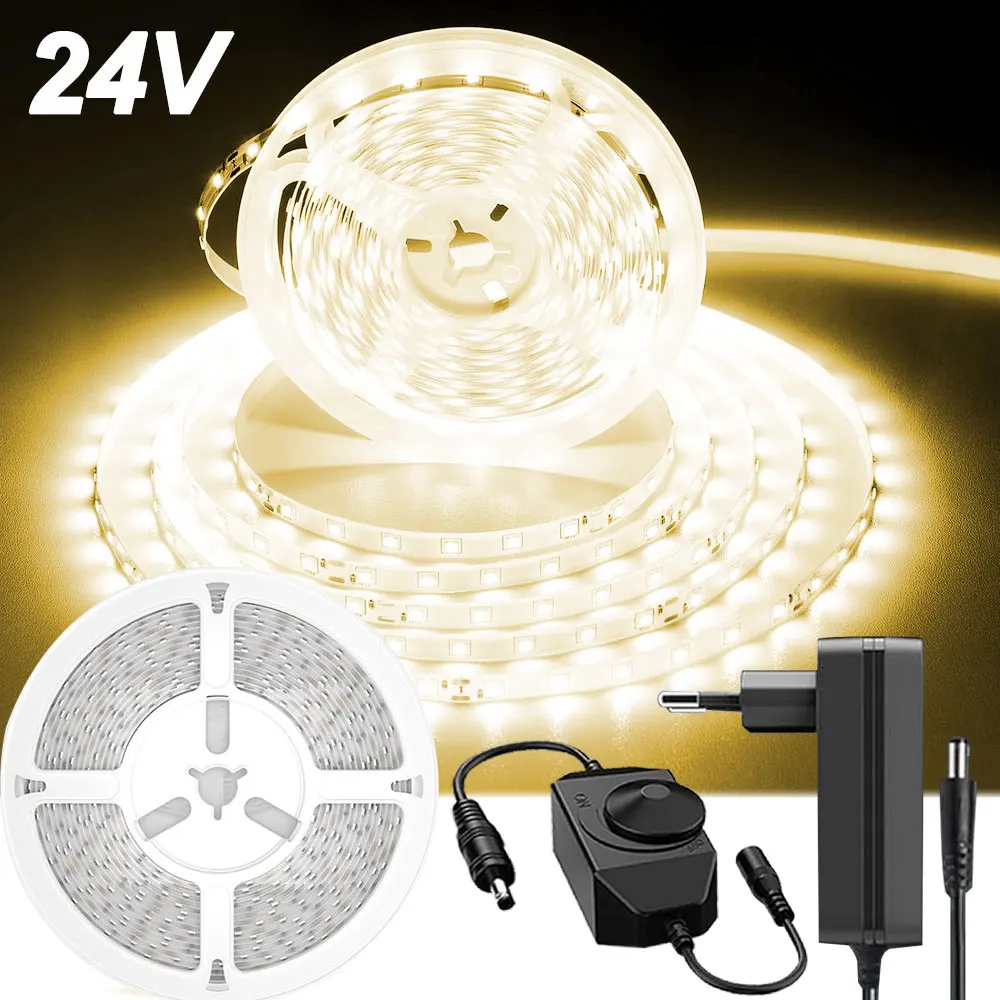 DC24V LED Strip Light Power adapter Dimmable 20M LED Strips 120 LEDs/M 3000K-6500K Brightness Flexible Light for Home, Kitchen
DC24V LED Strip Light Power adapter Dimmable 20M LED Strips 120 LEDs/M 3000K-6500K Brightness Flexible Light for Home, Kitchen