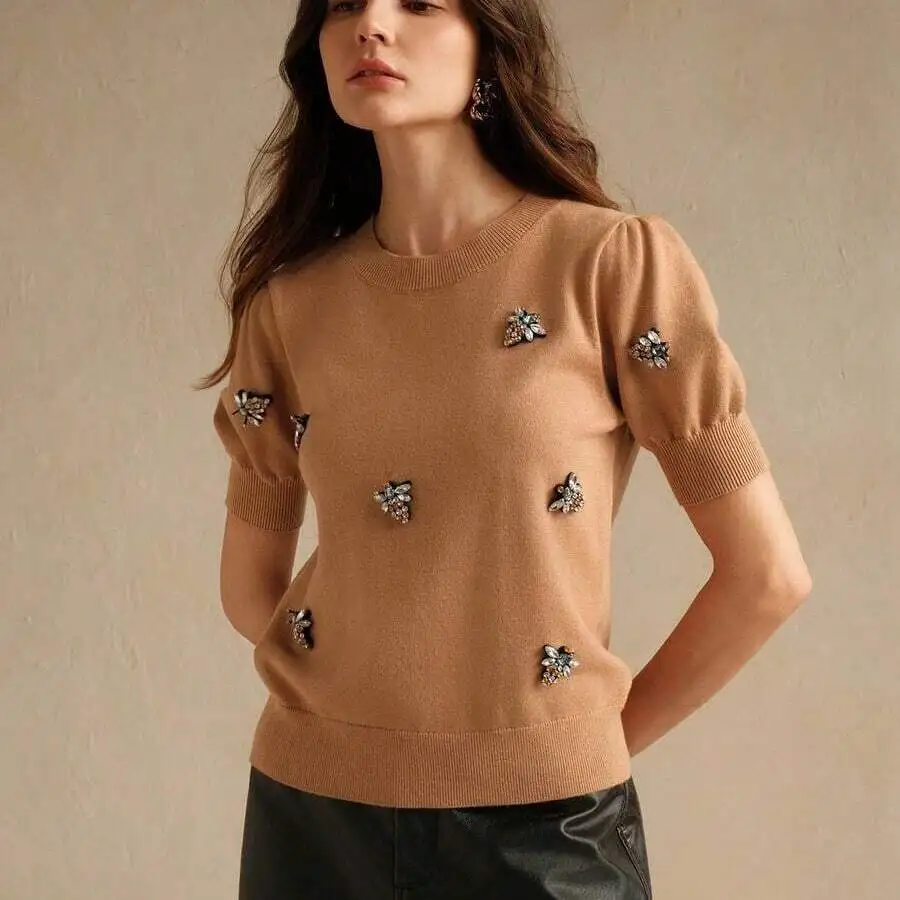 Retro Studded Lantern Sleeve Knit Pullover Women Top
Retro Studded Lantern Sleeve Knit Pullover Women Top