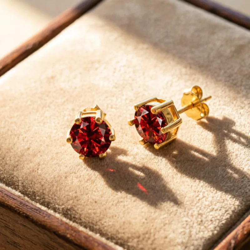 Jellystory 1ct Moissanite Stud Earrings, 925 Silver Gold-Plated, 6-Prong Classic Design, Dazzling Gift for Her
Jellystory 1ct Moissanite Stud Earrings, 925 Silver Gold-Plated, 6-Prong Classic Design, Dazzling Gift for Her